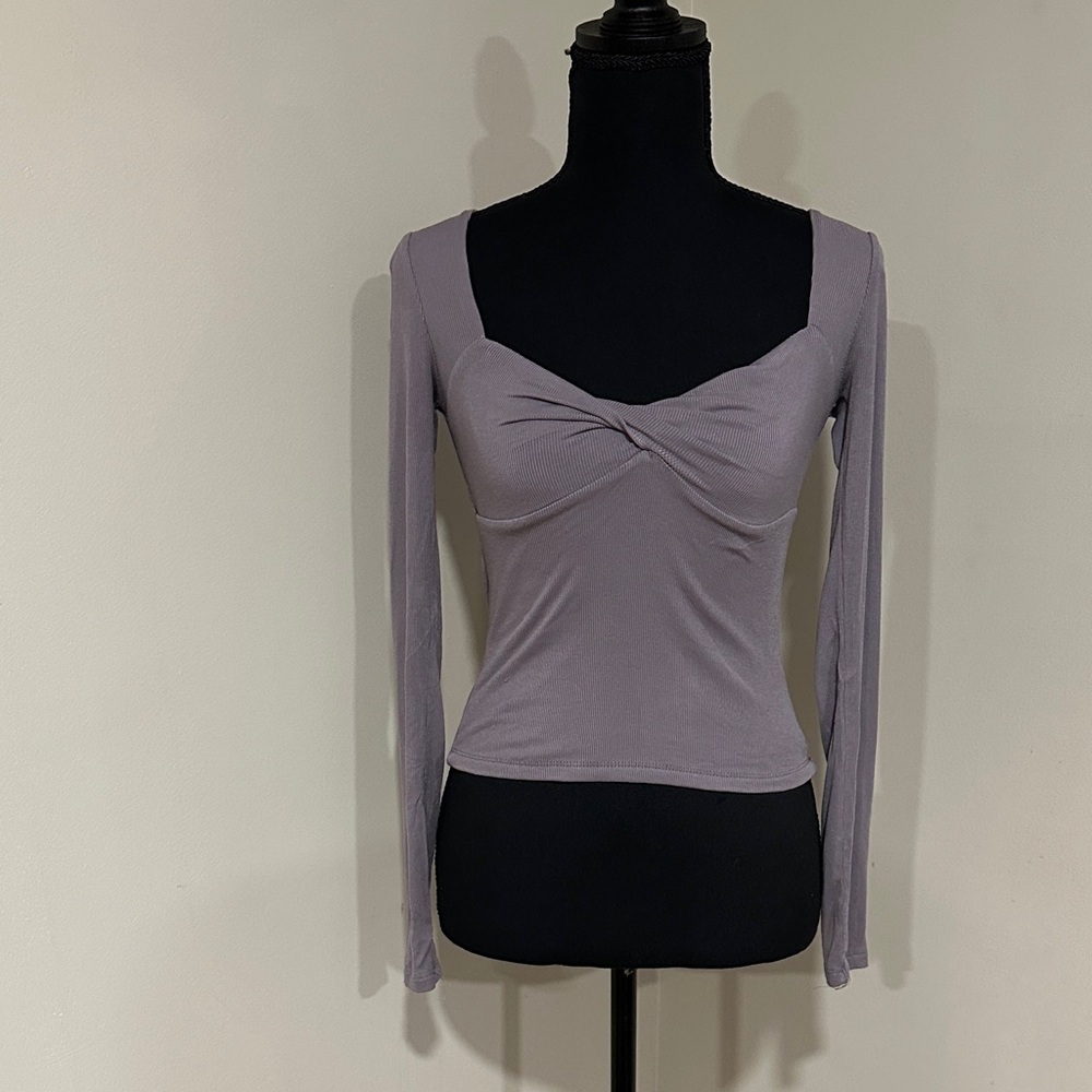 *SUNDAY BEST* Lilac Gray Lula Long Sleeve Top Size XS